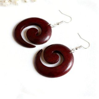 Handcrafted Wood Earrings Originally Handmade in Bali